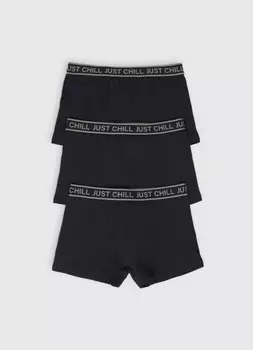 Трусы для мальчиков, 3 шт., Черный