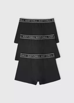 Трусы для мальчиков, 3 шт., Черный