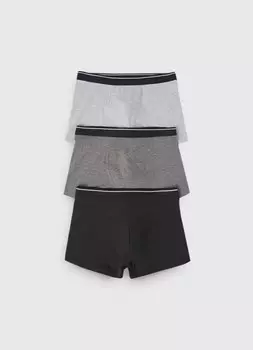 Трусы для мальчиков, 3 шт., Серый