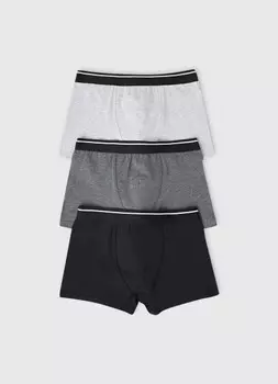 Трусы для мальчиков, 3 шт., Серый