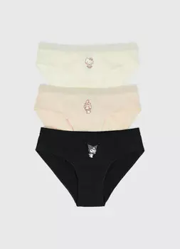Трусы с принтом Hello Kitty для девочек, 3 шт., Белый
