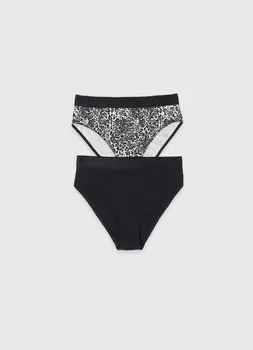 Трусы с высокой посадкой, 2 шт., Черный