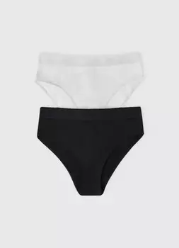 Трусы с высокой посадкой, 2 шт., Черный