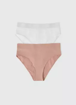 Трусы с высокой посадкой, 2 шт., Розовый