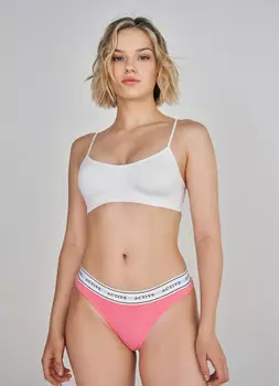 Трусы-танга со спортивной резинкой, 2 шт., Розовый