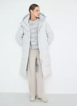 Удлинённая куртка с капюшоном и карманами, Серый