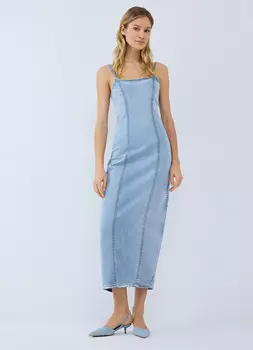 Удлинённый сарафан, Голубой