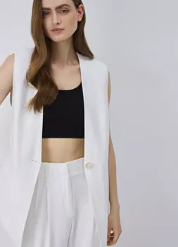 Удлинённый жилет, Белый