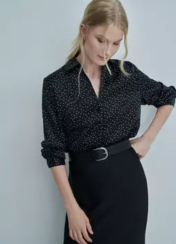 Сатиновая укороченная блузка, Серый