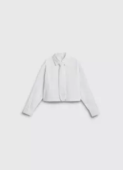 Укороченная рубашка для девочек, Белый