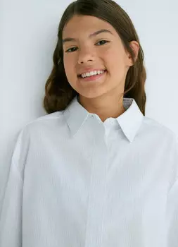 Укороченная рубашка для девочек, Голубой