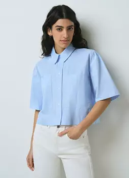 Укороченная рубашка, Голубой