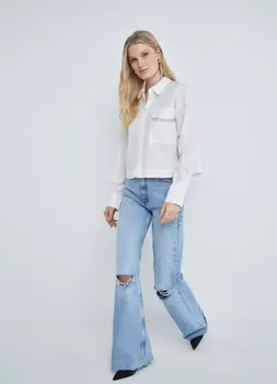 Укороченная рубашка с цепочкой, Белый