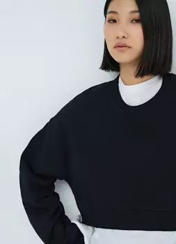 Укороченная толстовка, Черный