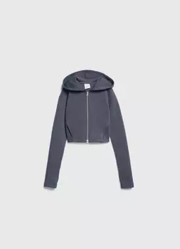 Укороченная толстовка для девочек, Серый