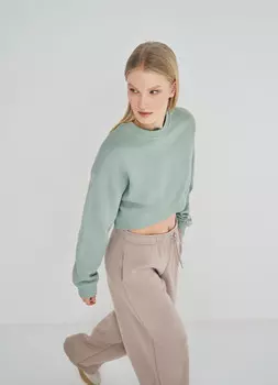 Укороченная толстовка, Зеленый