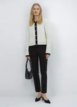 Укороченные брюки из хлопка, Черный