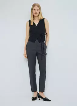 Укороченные брюки из хлопка, Серый