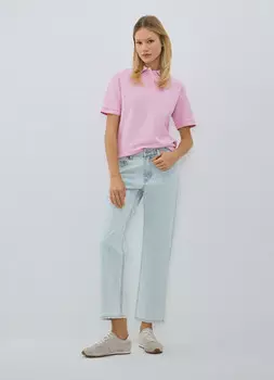 Укороченные прямые джинсы, Голубой