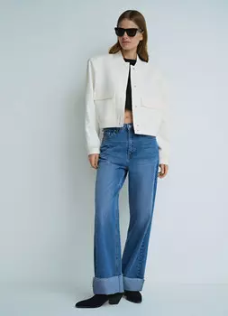 Укороченный бомбер, Бежевый