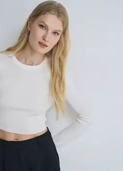 Укороченный джемпер, Белый