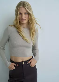 Укороченный джемпер, Бежевый