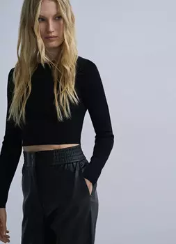 Укороченный джемпер, Черный