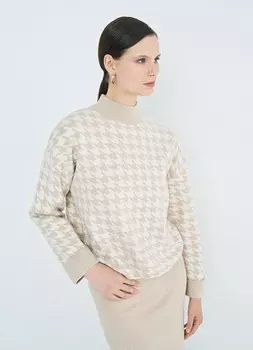 Укороченный джемпер плотной вязки, Бежевый