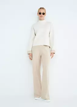 Укороченный джемпер плотной вязки, Бежевый