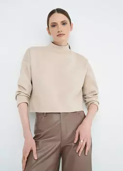 Укороченный джемпер плотной вязки, Бежевый