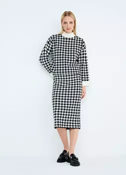 Укороченный джемпер плотной вязки, Черный