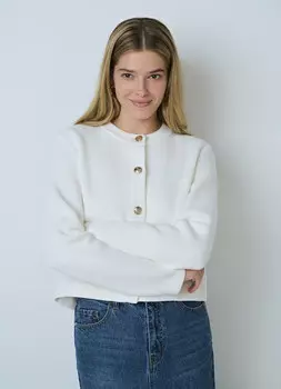 Укороченный кардиган, Белый