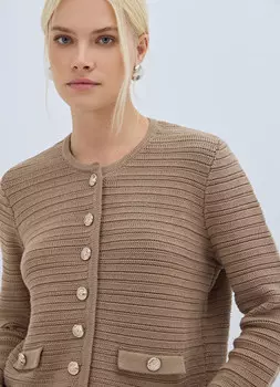 Укороченный кардиган, Бежевый