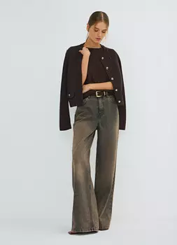 Укороченный кардиган, Коричневый