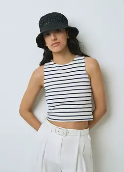 Укороченный топ, Синий