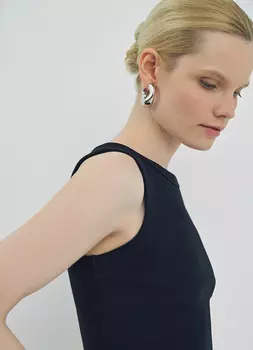 Укороченный топ в рубчик, Черный