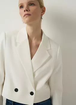 Укороченный жакет, Белый