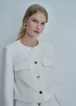 Укороченный жакет, Белый