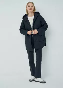 Ультралёгкая стёганая куртка с капюшоном, Черный