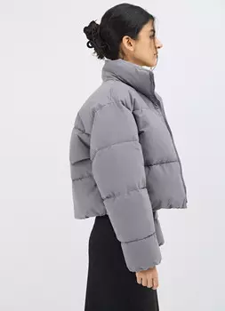 Утеплённая короткая куртка, Серый