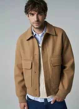 Утеплённая куртка-бомбер, Бежевый