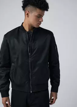 Утеплённая куртка-бомбер, Черный