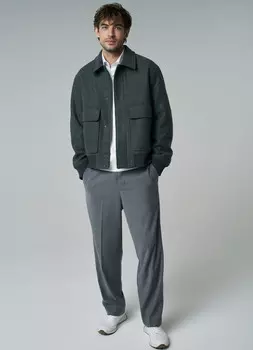 Утеплённая куртка-бомбер, Серый