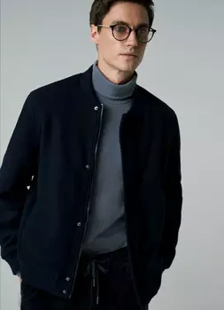 Утеплённая куртка-бомбер, Синий