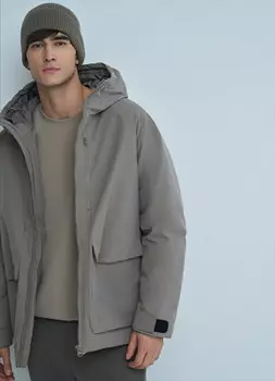 Утеплённая куртка-парка, Бежевый