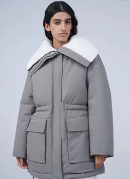 Утеплённая куртка-парка на кулиске, Желтый