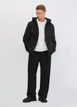 Утеплённая куртка с капюшоном, Черный
