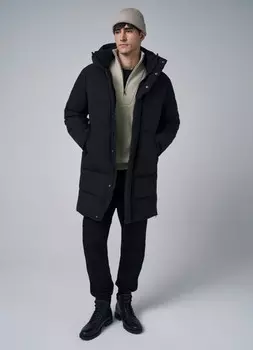 Утеплённая куртка с капюшоном, Черный