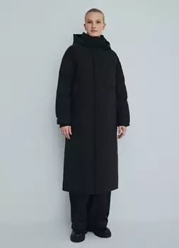 Утеплённая куртка с капюшоном, Черный