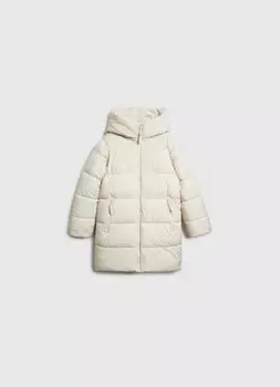 Утеплённая куртка с капюшоном для девочек, Бежевый